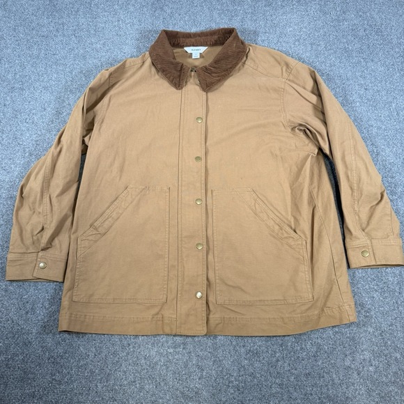 Old Navy Other - Old Navy Barn Jacket Mens‎ XL Brown Chore Canvas Corduroy Collar Zip Clifftop